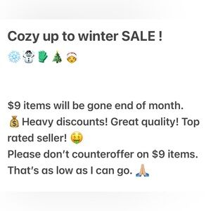Cozy up to winter SALE !
❄️☃️🧤🎄🤶 🍂